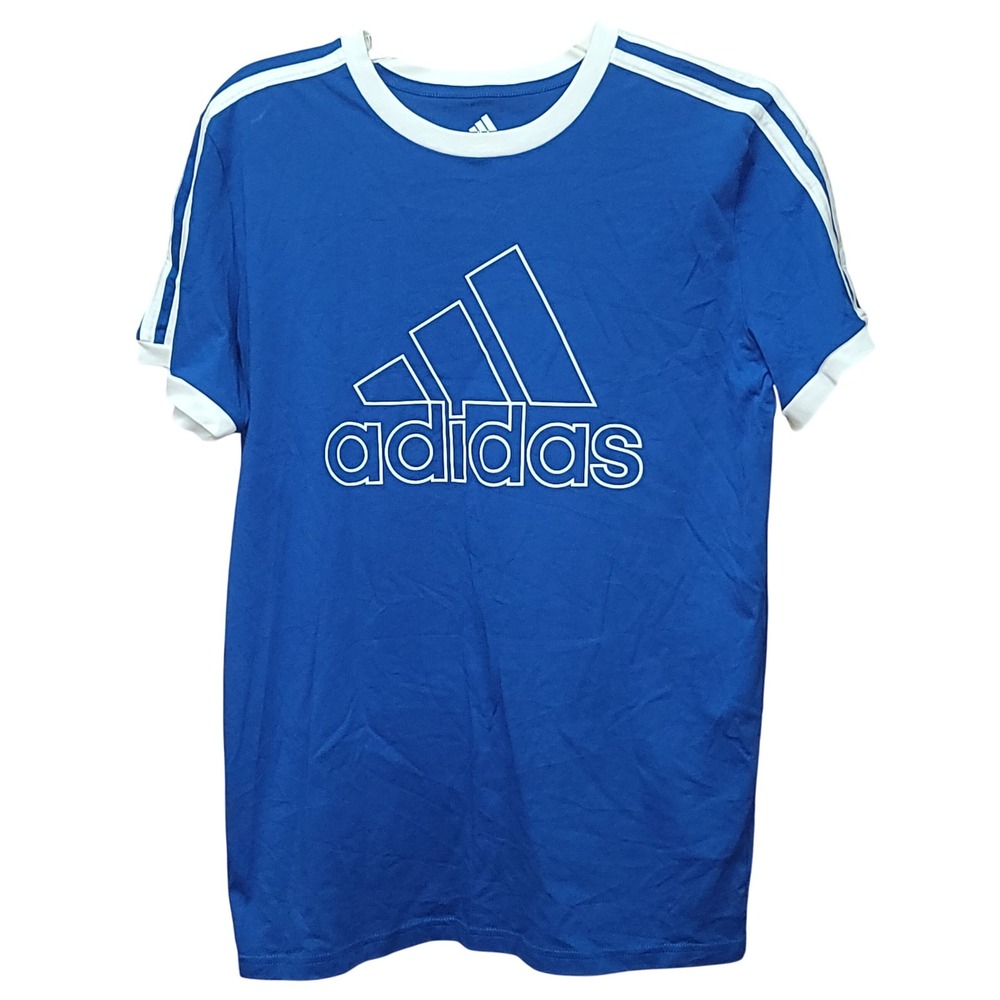 NWT Adidas Boys L Bos Ringer Short Sleeve Athletic T Blokecore Sportswear School